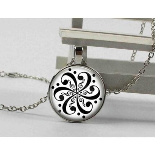 Heat! Fashion Mandala Floral Glass Pendant Necklace Fashion Womens and Mens Necklace
