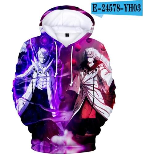 3D Print hooded sweatshirt autumn long sleeves Harajuku Uchiha Sasuke clothes second yuan jacket New fashion Anime kids Hoodies