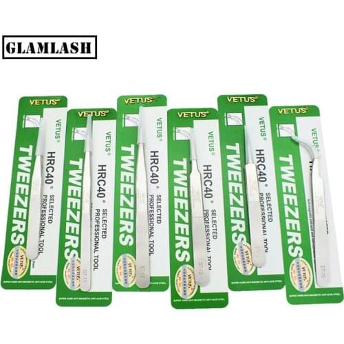 VETUS ST Series Tweezers Super Hard Anti-Acid Steel Non-magnetic False Fake Mink Eyelashes Extension Lash Makeup Tools