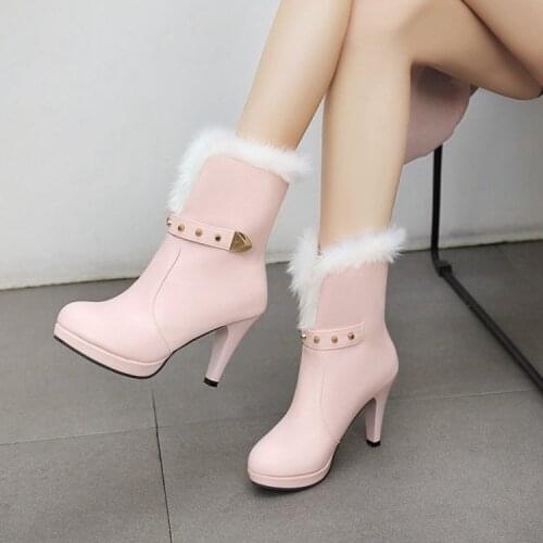 Womens Designer Boots Fashion Big &Small Size 31-44 High Heels Plush Warm Winter Snow Wome Shoes Platform Leather Boots 611-2