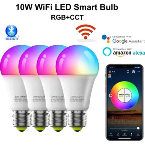 1Pcs/lot Siri Voice Control RGB Smart Bulb Dimmable E27 WiFi LED Maigic Home Pro Lamp Timer Function Work With Alexa Google Home