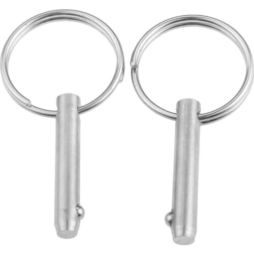 2Pcs Stainless Steel Boat Quick Release Pin w/Wire Lanyard For Bimini Top Deck Hinge Fitting /Jaw Slide Clamp Bracket Marine