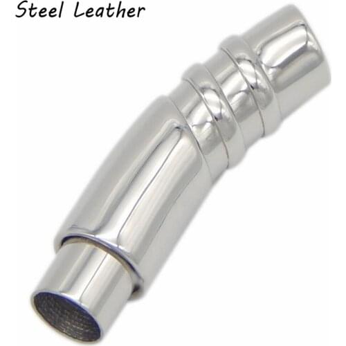 20pcs/lot custom logo hole:6/8mm Stainless Steel Magnetic Clasps Leather Cord Bracelet Magnet Lace Buckle Necklace DIY Jewelry