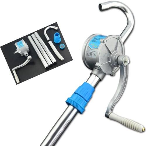 200mL / Circle Aluminum Alloy Hand Shake Pump Heavy Drum Rotary Oil Fuel Barrel Manual Pump Oil Suction Machine Oil Drum Pump