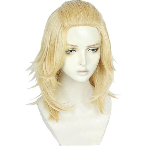Anime Tokyo Revengers Manjirou Sano Cosplay Wig 50cm Short Heat Resistant Synthetic Hair Halloween Carnival Party Role Play
