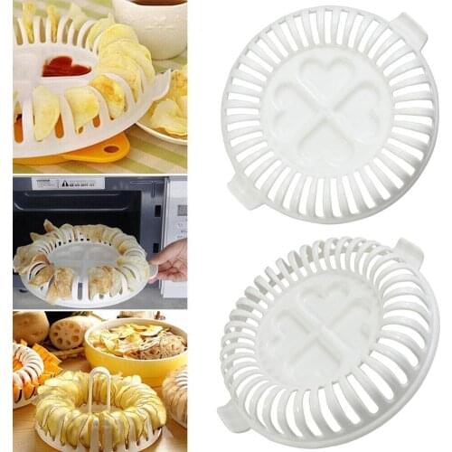DIY Low Calories Microwave Oven Fat Free Apple Fruit Potato Chips Slicer Snack Maker Home Kitchen Tool