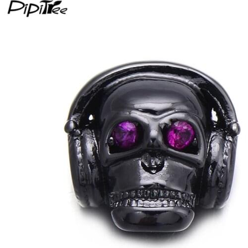 Pipitree Special Music CZ Skull Charm DIY Beads for Bracelet Jewelry Making Spacer Bead Charms Copper Metal Lead & Nickel Free