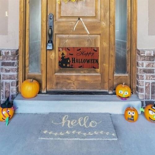 Wooden Halloween Door Sign Pumpkin Hanging Signs Door Hanger For Halloween Home Decor Decoration Navidad Boda Stickers Unicorn