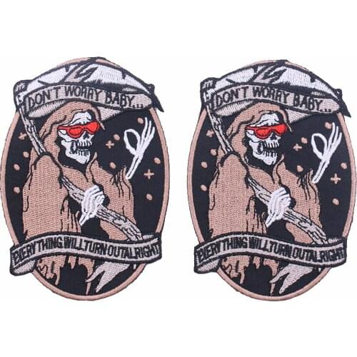 DO NOT WORRY BABY Clothing Punk Death Badge Wind Cloth Stickers Pharaoh Skull DIY Knitting Embroidery Stitch Repair Coat Decorat