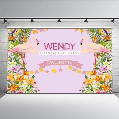 Birthday Party Backdrop for Photography Cartoon Flower Background for Photo Studio Props PA-036