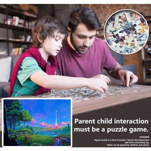 Interesting Quiet Cartoon Puzzle Toys Paper Decoration Picture Rural Jigsaw Gift for Children Early Learning Supplies