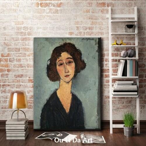 Impression figures short hair women portrait canvas printings oil painting printed on canvas home wall art decoration picture