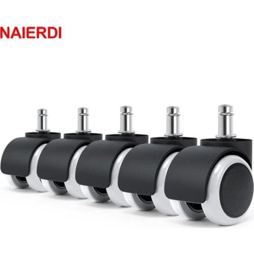 NAIERDI 5pcs 50KG Universal Mute Wheel 2" Replacement Office Chair Swivel Caster Rolling Roller Wheels Furniture Hardware