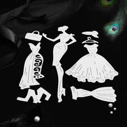 Dress women Stencil Metal Cutting Dies for Scrapbooking Album Craft embossing stamps and dies set for wedding card making new