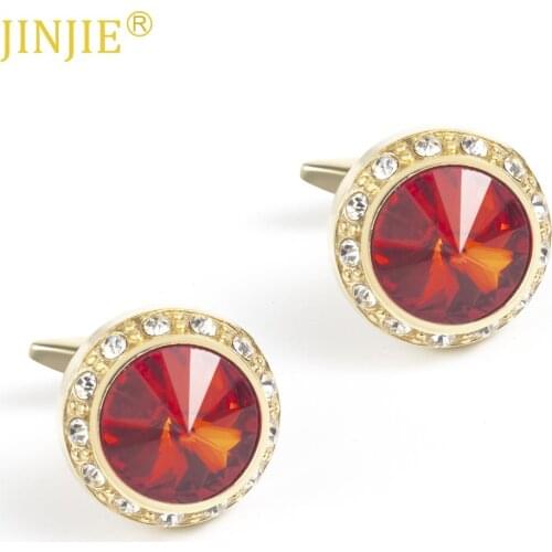 Fashion New Gold-plated Crystal Cufflinks Wholesale French Mens All-match French Shirt Cufflinks Customization Jewelry Gift Man