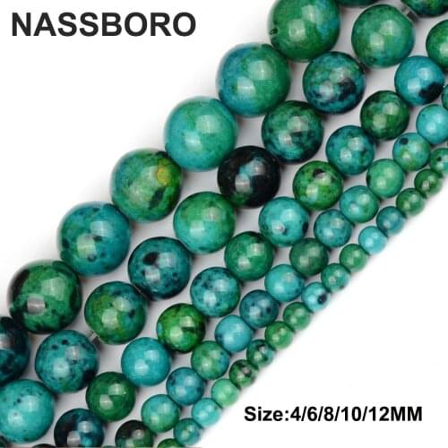 Fashion Green Charm Natural Stone Beads Stone Balls Spacer Beads For Jewelry Making DIY Bracelet Necklace pulsera 4/6/8/10/12mm