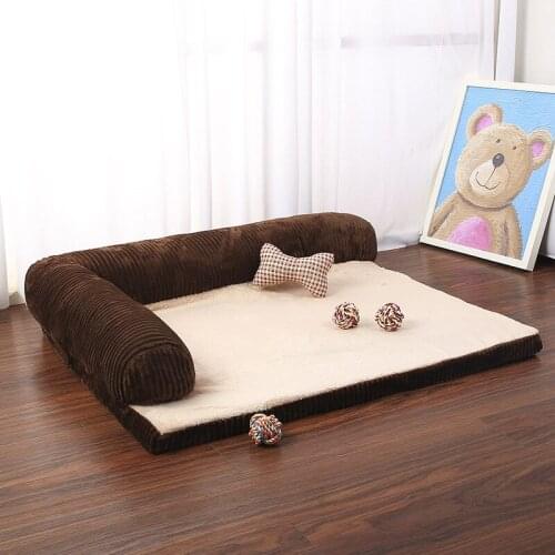 Dog Bed Soft L Shaped Lounge Sofa Cushion Pet Cat Dog Bed Fleece Warm Dog Beds For Small Large Dogs