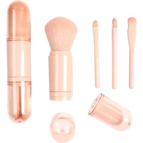 Retractable Makeup Brushes Set Portable 4 In 1 Makeup Brush Loose Powder Brush Advanced Eye Shadow Brush Beauty Tool Accessories