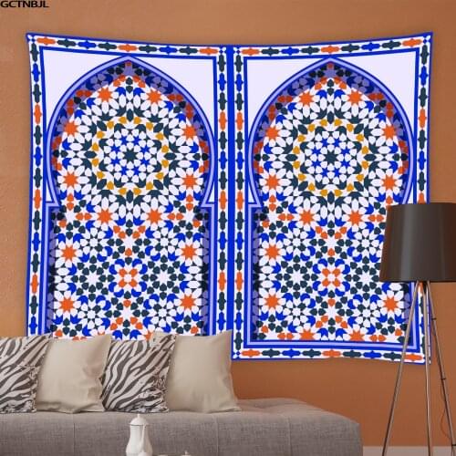 Wall Hanging Tapestry Arabic Arches Traditional Lslamic Architecture Classic Living Room Bedroom Background Home Decor Cloth