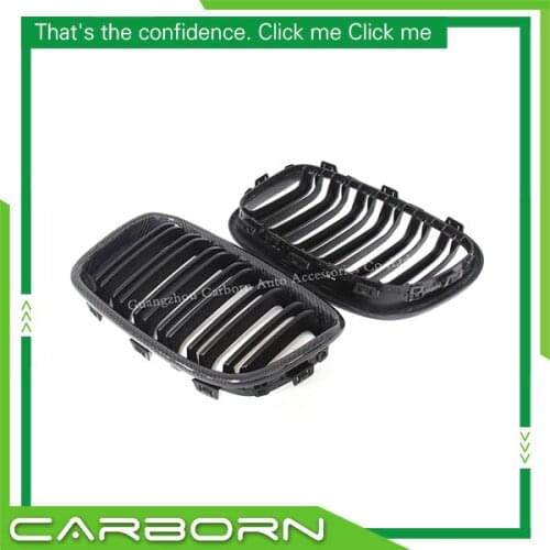 For-BMW 1 Series F20/F21 2012 2013 2014 Carbon Fiber Front Grille Overlay Kidney Grille