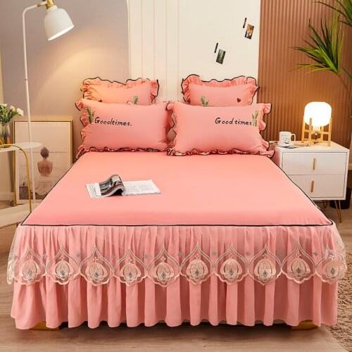 Princess Bed Cover Set 1 PC Lace Bedspread + 2PCS Pillowcases Bedding Set Bedspreads Sheet for Girl Bed Cover King/Queen Size