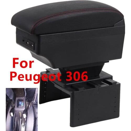 For Peugeot 306 armrest box universal car center console modification accessories with USB