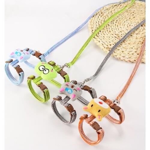 Pet Cat Leashes Rope Cute Walking Chest Strap Adjustable Nylon Kitten Cat Harness Leash Set