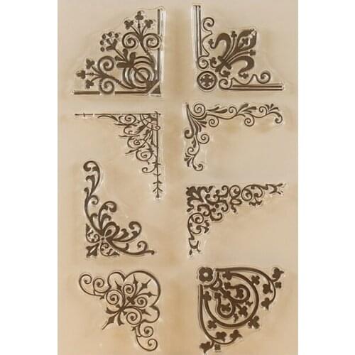 DIY Scrapbooking Stamping Albums Corner Protectors Stamp/Seal Transparent Silicone Lace Seal/Stamp Decorative Sheets Arts Crafts