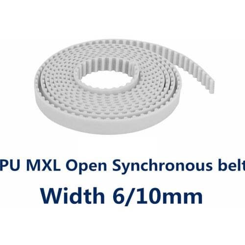 PU MXL Open Synchronous belt Width 6mm 10mm Pitch 2.032mm MXL timing belt polyurethane with steel PU MXL Belt pulley