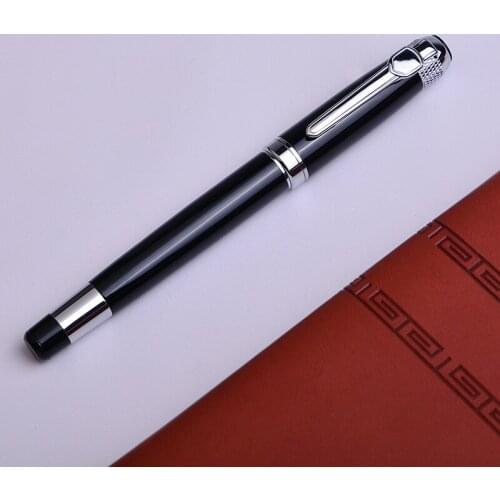 Ballpoint Pen Silver Black Roller Ball Pen with Refill School Office Supplies Friend Business Gift 088 Office Accessories
