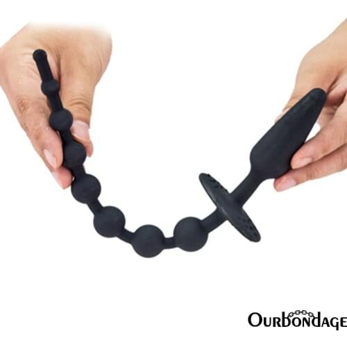 Ourbondage Beads Ball Tail Shape Silicone Anal Dilator Woman Men Gay Douche Enema Syringe Butt Plug Novelty Sex Toy Stimulation