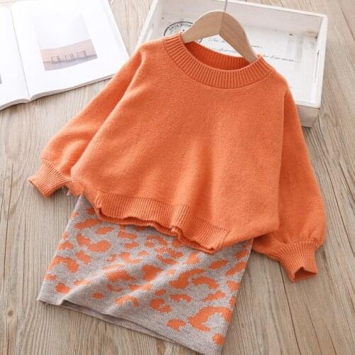 Girls Sweater Set Baby Warm Clothing Set 2 Pieces Winter Dress Set Cotton Childrens Clothing Childrens Knitwear Set