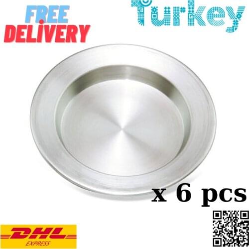 Kunefe Plate Service Plate Presentation Dessert Service Tray, Stainless Aluminum 14 cm x 6 pcs