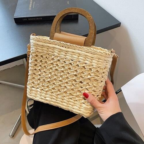 Large Capacity Straw Weaving Crossboby Bags for Women 2021 Summer Trend Female New Branded Design Beach Shoulder Handbags
