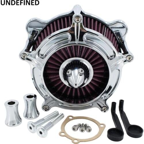 Motorcycle Air Filter Chrome Air Cleaner Intake For Harley Dyna Street Bob Switchback FLD Touring FLTR Heritage Softail FXSTS 17