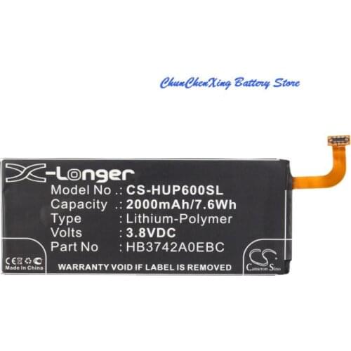 Cameron Sino High Quality 2000mAh Battery HB3742A0EBC,HB3742A0EBW for Huawei Ascend G610,G620,G620S,G630,P6, P6S, P7 Mini, C8817