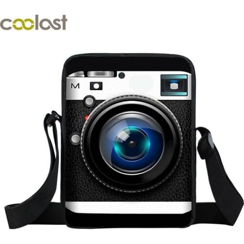 Camera Printing Women Crossbody Bags Girls Mini Messenger Bag Ladies Handbag Canvas Small Shoulder Bag