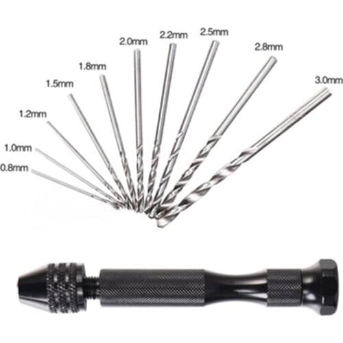 1 Set Black Metal Hand Drill Equipments Epoxy Resin Mold Tools DIY Jewelry Making Handmade Tools With 0.8mm-3.0mm Drill Screw