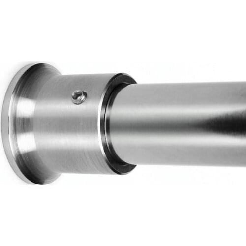 1 Pair)VIBORG Solid 304 Stainless Steel 25mm Shower Curtain Rod Rail Pole Holder Flange Closet Wardrobe Tube Sockets Brackets