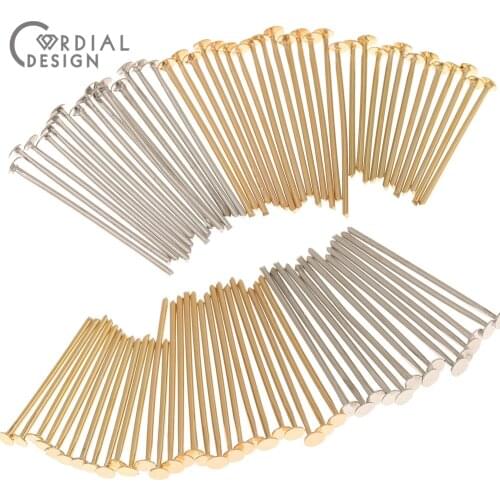 100Pcs/Lot Pins & Needles For Charms/Copper Metal/Genuine Gold Plating/DIY Accessories/Hand Made/Jewelry Findings & Components