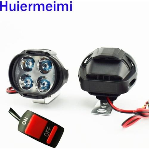 2 PCS Motorcycles Led Headlight HeadLamps 12V 1000Lm Fog Spotlight 6500K White Motorbike Work Lamp Spot Head Light with Switch