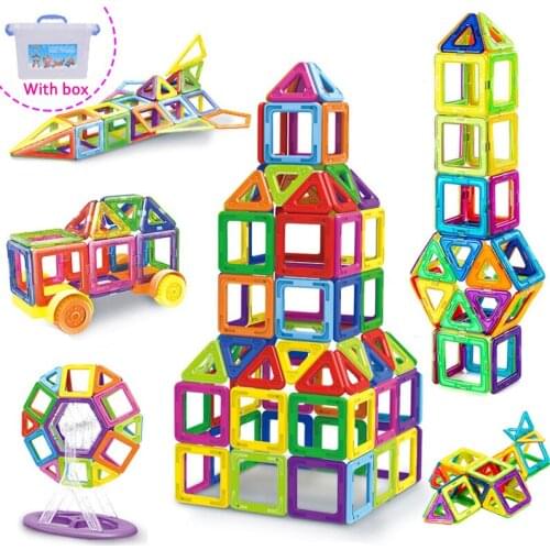 252pcs Mini Magnetic Building Blocks DIY Creative Magnet Designer Plastic Construction Blocks For Toddlers Educational Toys
