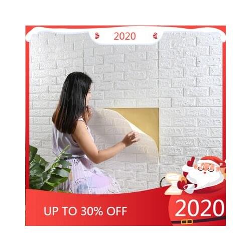 3D Brick Wall Stickers Self adhesive PE Foam Wallpaper Living Room TV Background Decor Panels Kids Room Protection 70*77cm