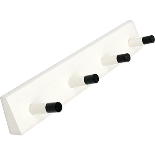 Bamboo Wooden Board Wall Mounted Hanger Hooks Clothes Hat Coat Scarves Storage Rail Rack Organizer