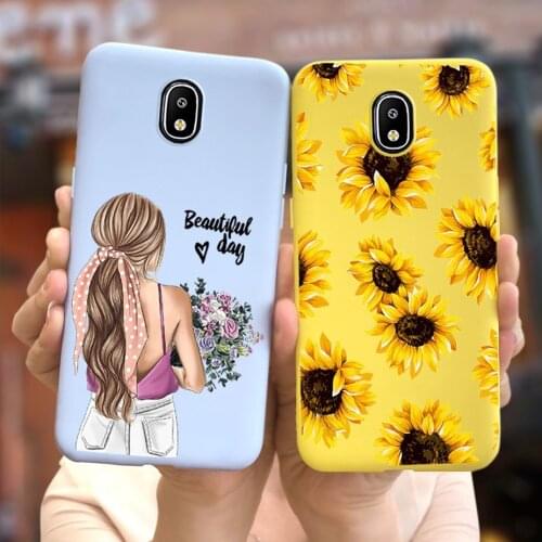 For Samsung Galaxy J3 2017 Case SM-J330F Colorful Sunflower Case For Samsung J3 J 3 2017 J330F Soft Slim Fundas Shockproof Coque
