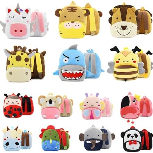 Kakoo kids bag Cartoon Children Plush Backpacks Kids Animal plush Backpack School Bags Girls Boys Backpacks
