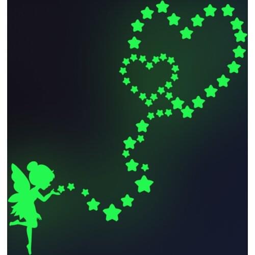 Fairy Spreading Stars Wall Stickers Star Wall Paper Bedroom Sticker for Childrens Room Home Decoration Living Room Decoration