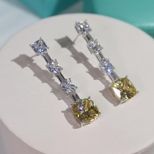 Fashion trend high Yellow Earrings Prom Party superior quality Celebrity Earrings Free shipping Anti allergy needle anti
