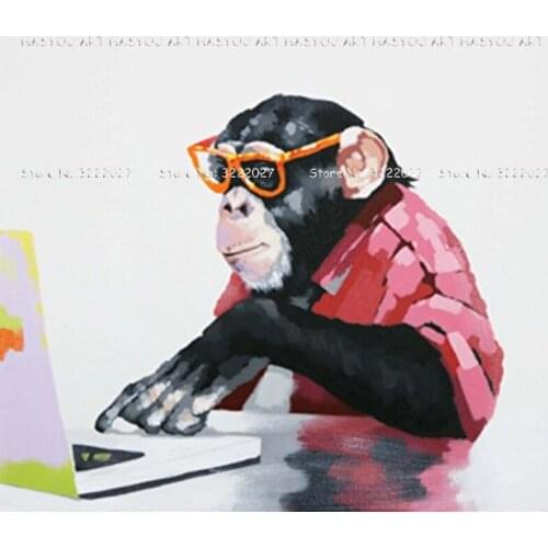 Pure Gorilla watercolor painting Artist Abstract Animal Cow handpainted Oil Painting Pop Art Painting For Living Room Decoration