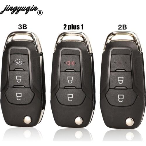 Jingyuqin Remote Car Key Shell Case Cover For Ford F-150 F-250 F-350 Explorer Ranger KA Fiesta Mondeo 2/3 Buttons